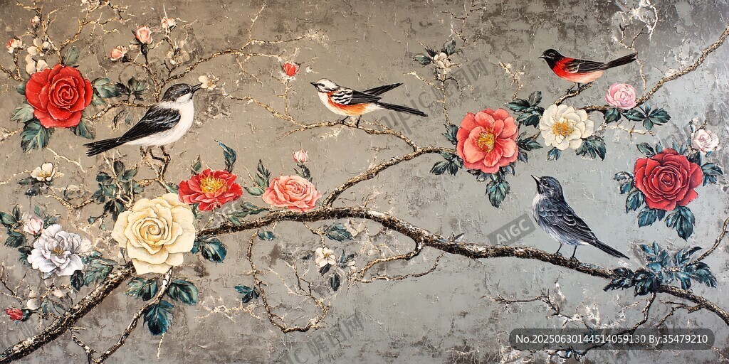 花鳥繪景 中式雅致風情