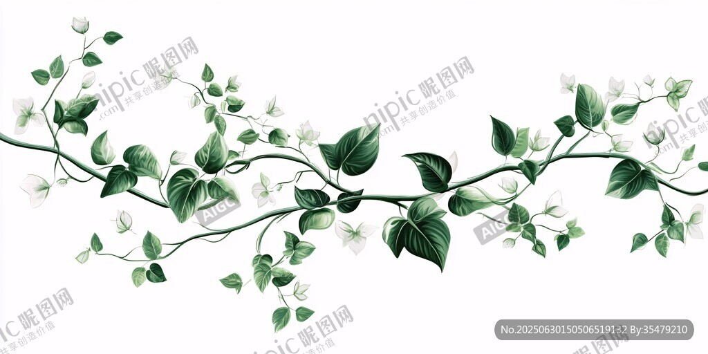 清新藤蔓花卉裝飾圖案