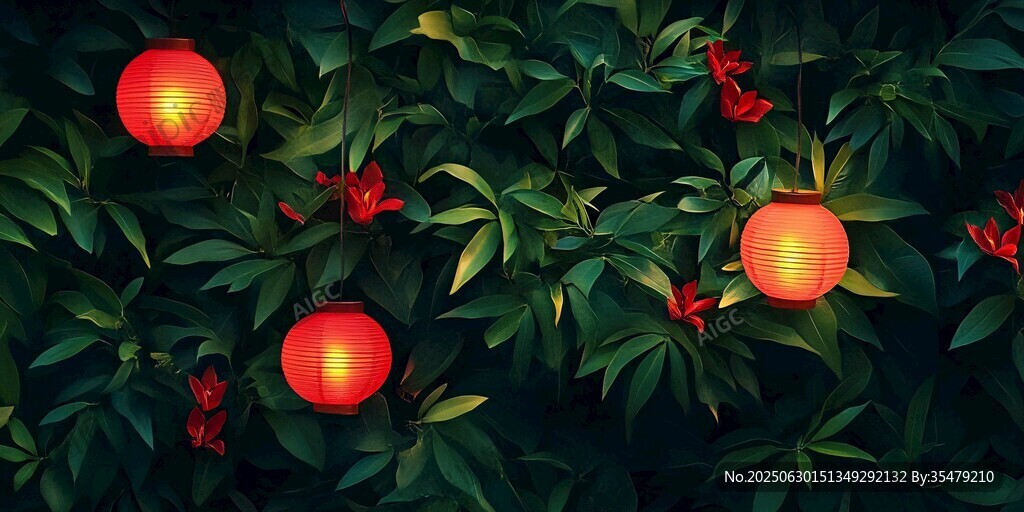 綠葉間的紅燈籠
