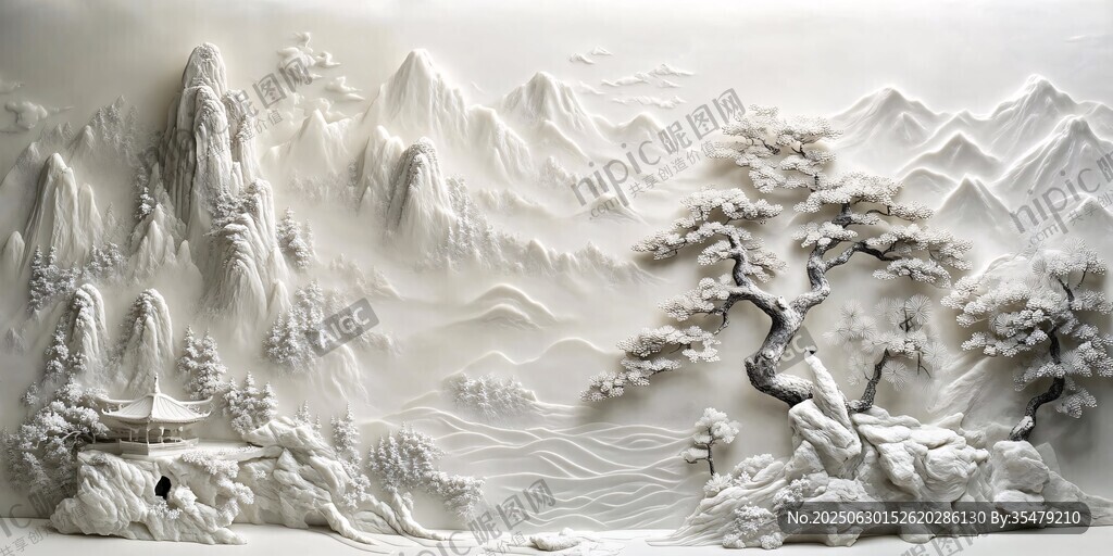 中式山水浮雕藝術(shù)景觀