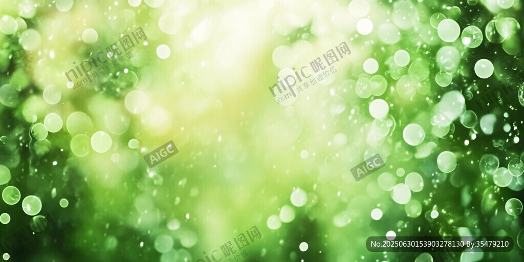 翠綠光斑夢幻背景圖