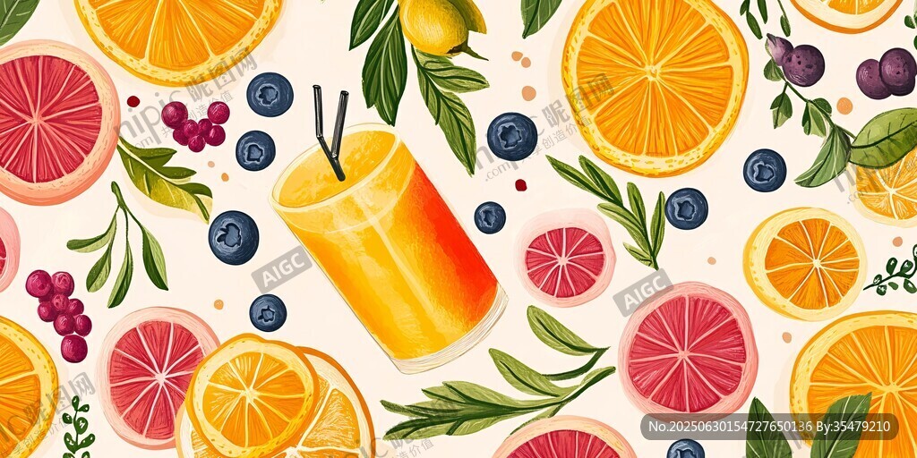 水果飲品插畫 清新活力風(fēng)