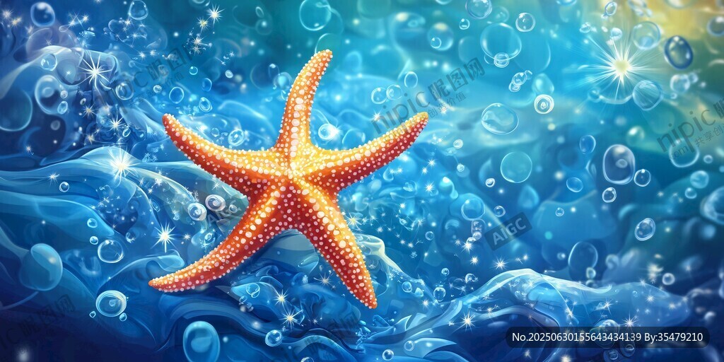 夢幻海星暢游藍色海洋