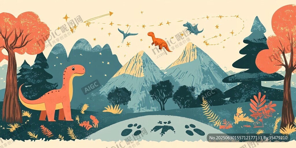 恐龍漫步的夢幻山林世界