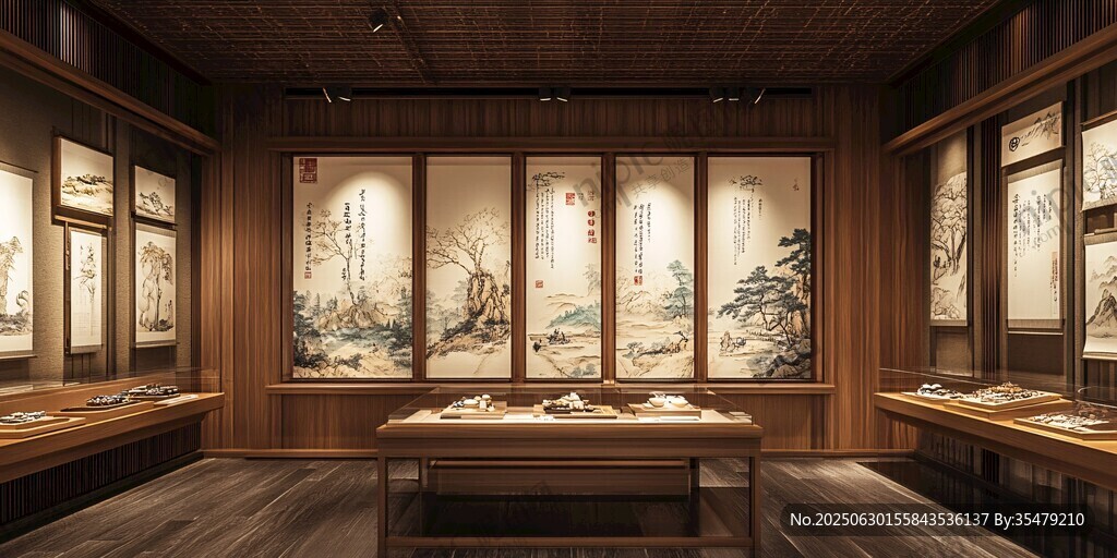 中式雅致書畫展廳空間