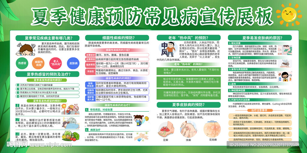 夏季健康教育宣傳欄