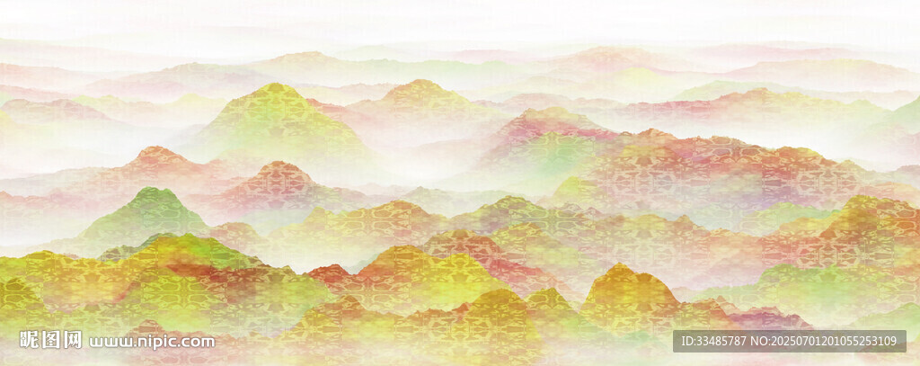 水墨風格山巒美景