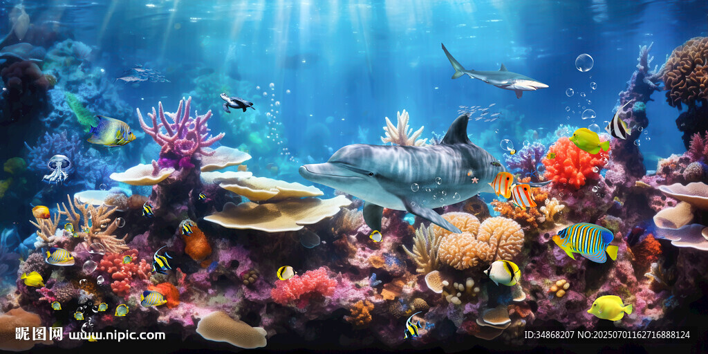 海底魚世界背景墻