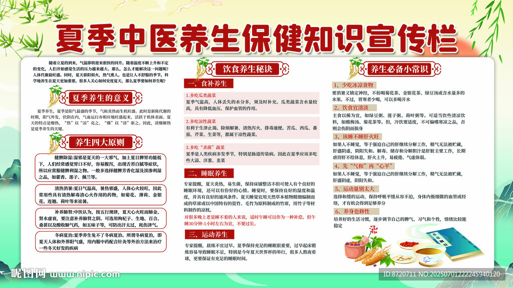 夏季中醫(yī)養(yǎng)生保健宣傳欄