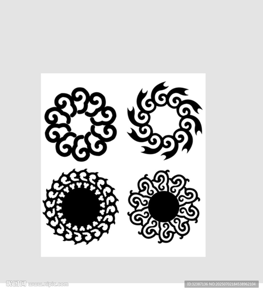 精美黑白花紋圖案設(shè)計(jì)