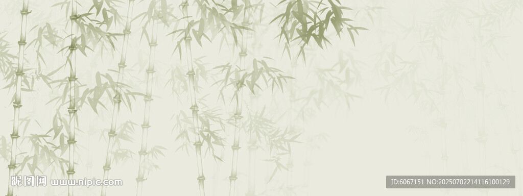  新中式水墨國畫竹子背景墻