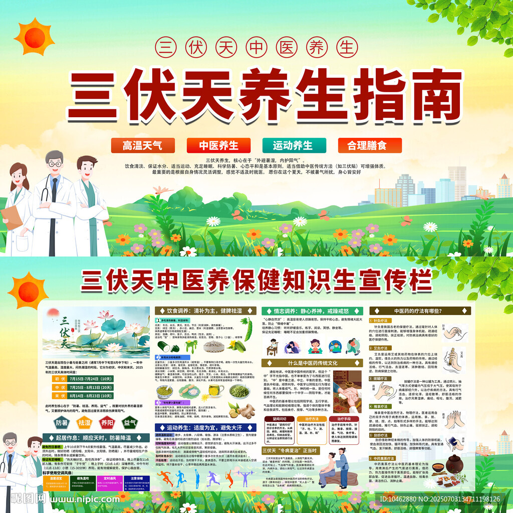 三伏天中醫(yī)養(yǎng)生宣傳頁展板