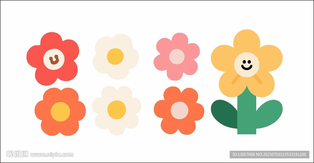 可愛花朵圖案