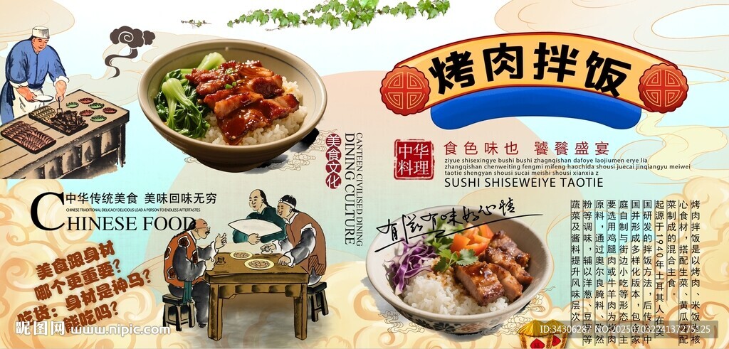 烤肉拌飯背景墻