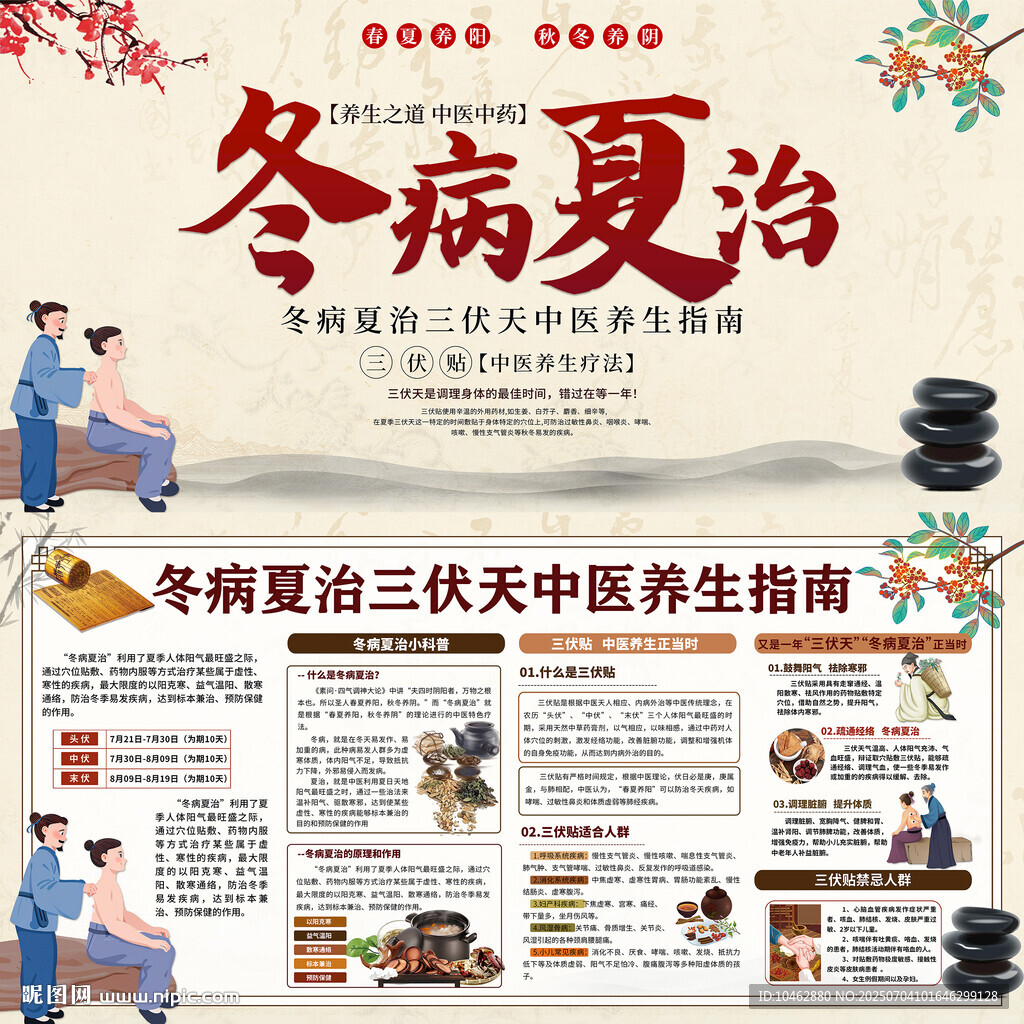 冬病夏治三伏天中醫(yī)養(yǎng)生宣傳海報