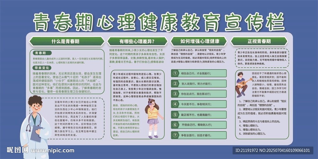 青春期心理健康教育宣傳欄