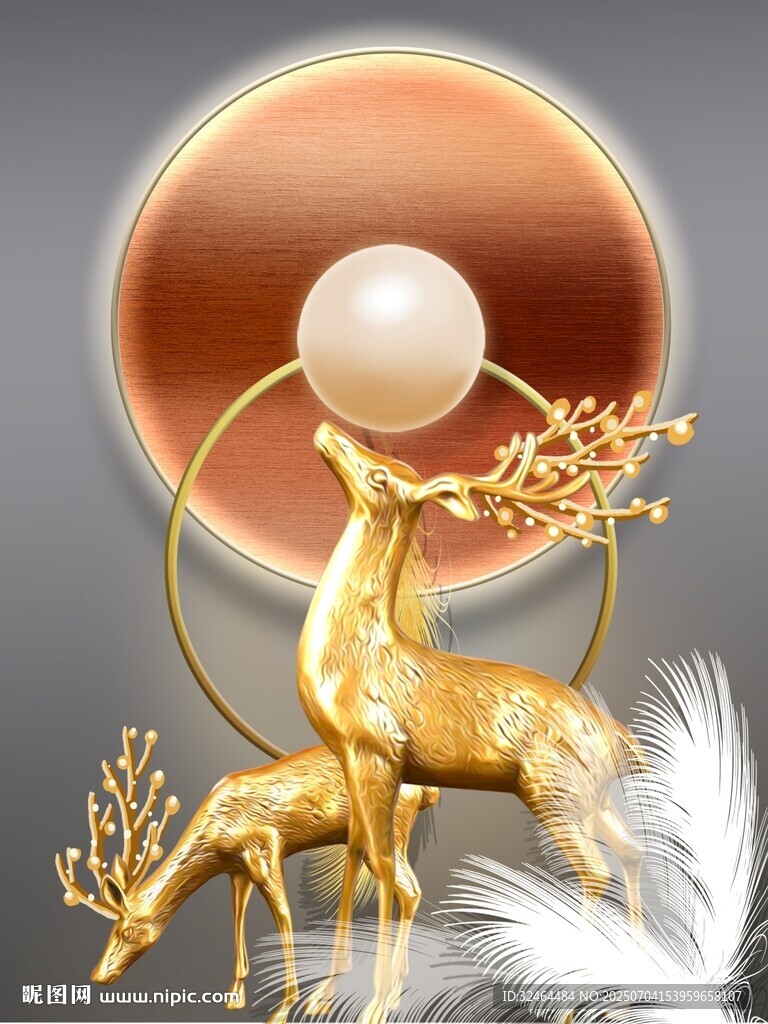 幾何麋鹿畫