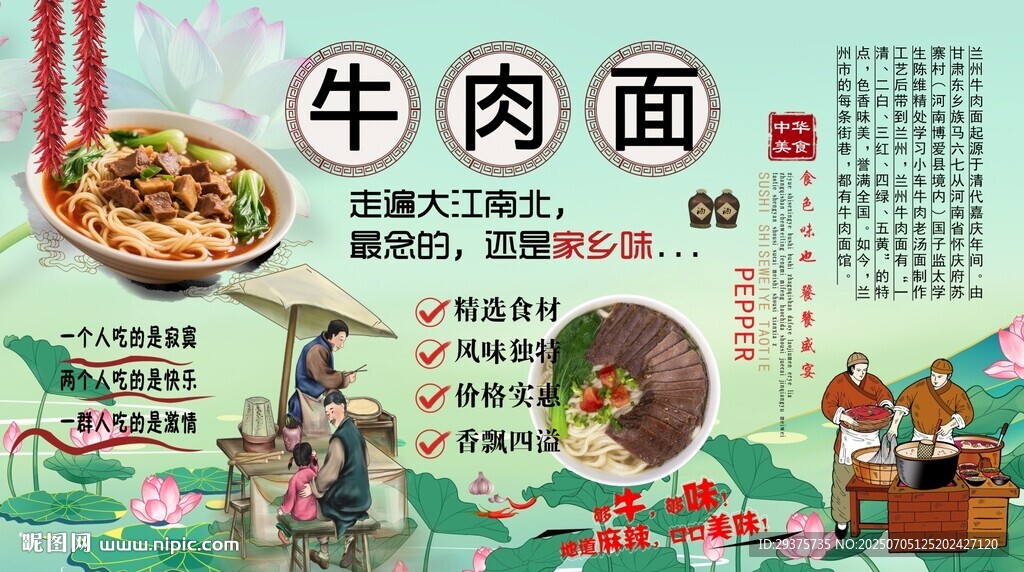 蘭州牛肉面背景墻
