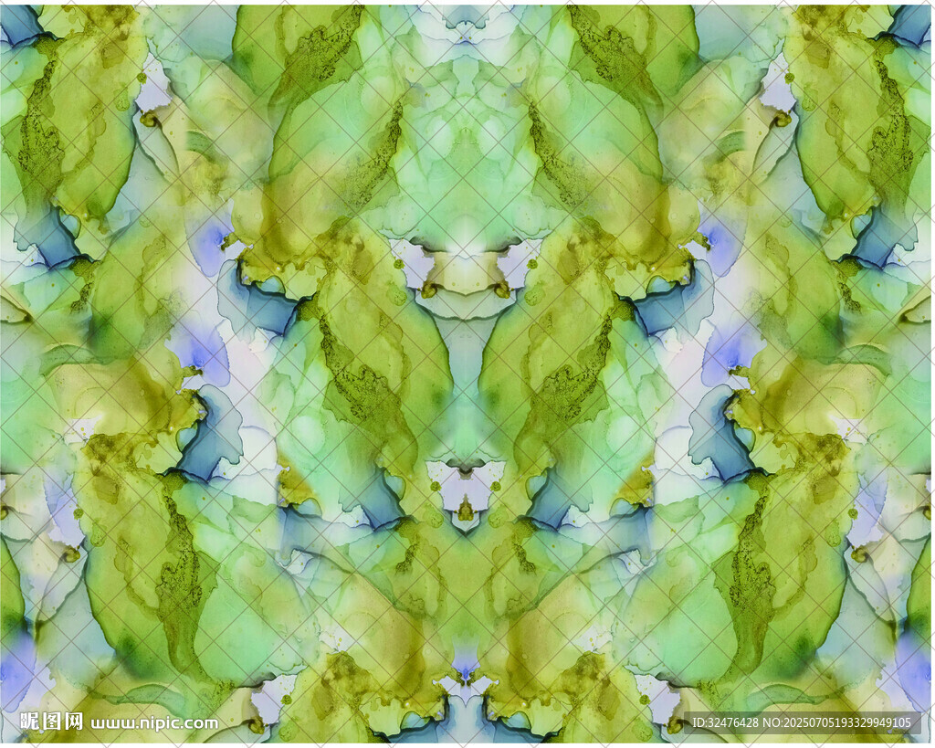 夢幻水彩抽象對稱圖案