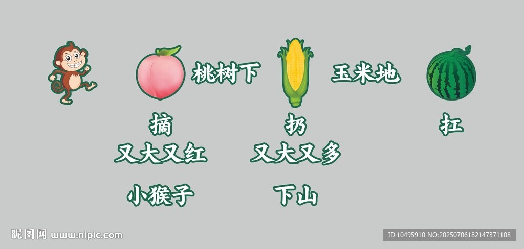 小猴子下山 卡通造型 教學(xué)教具