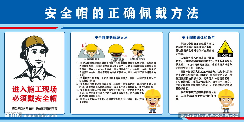 安全帽的正確佩戴方法