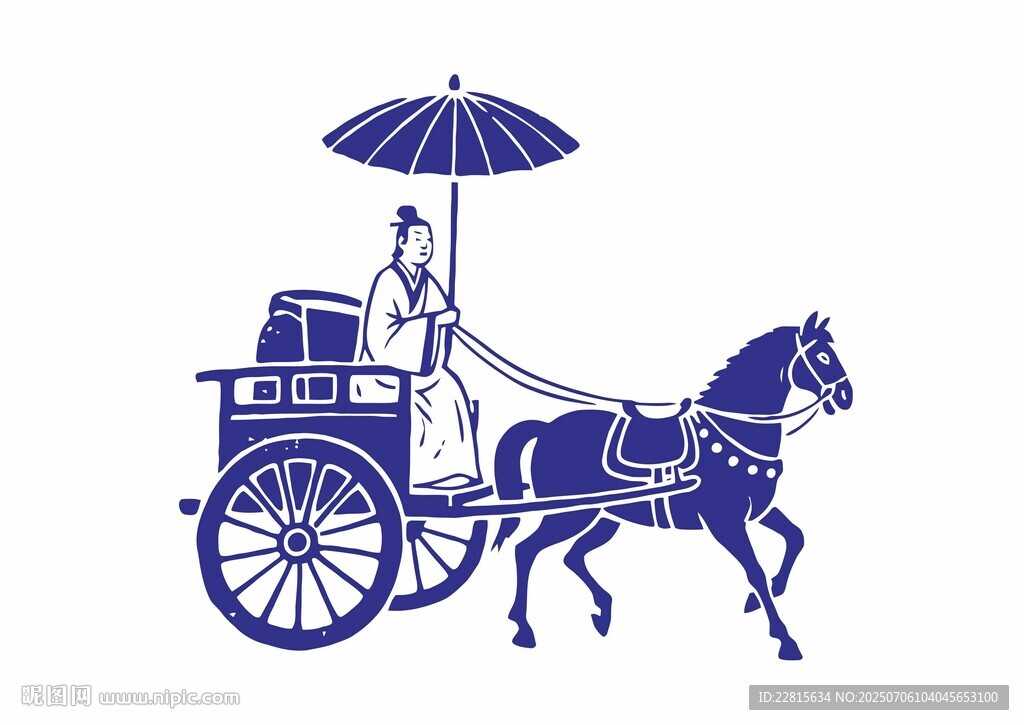 古代馬車出行圖