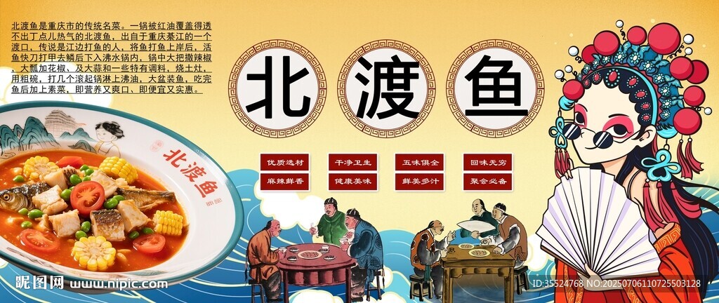 重慶北渡魚背景墻