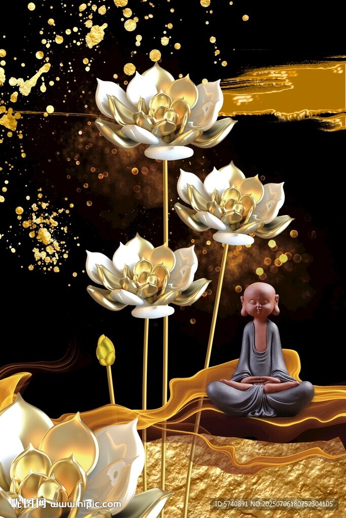 禪意蓮花圖