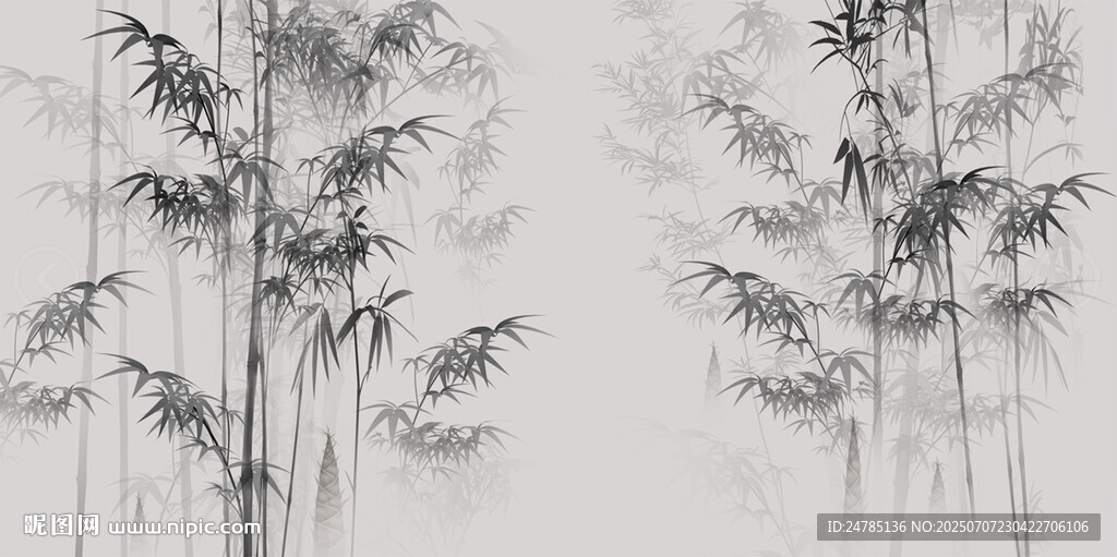 水墨竹林