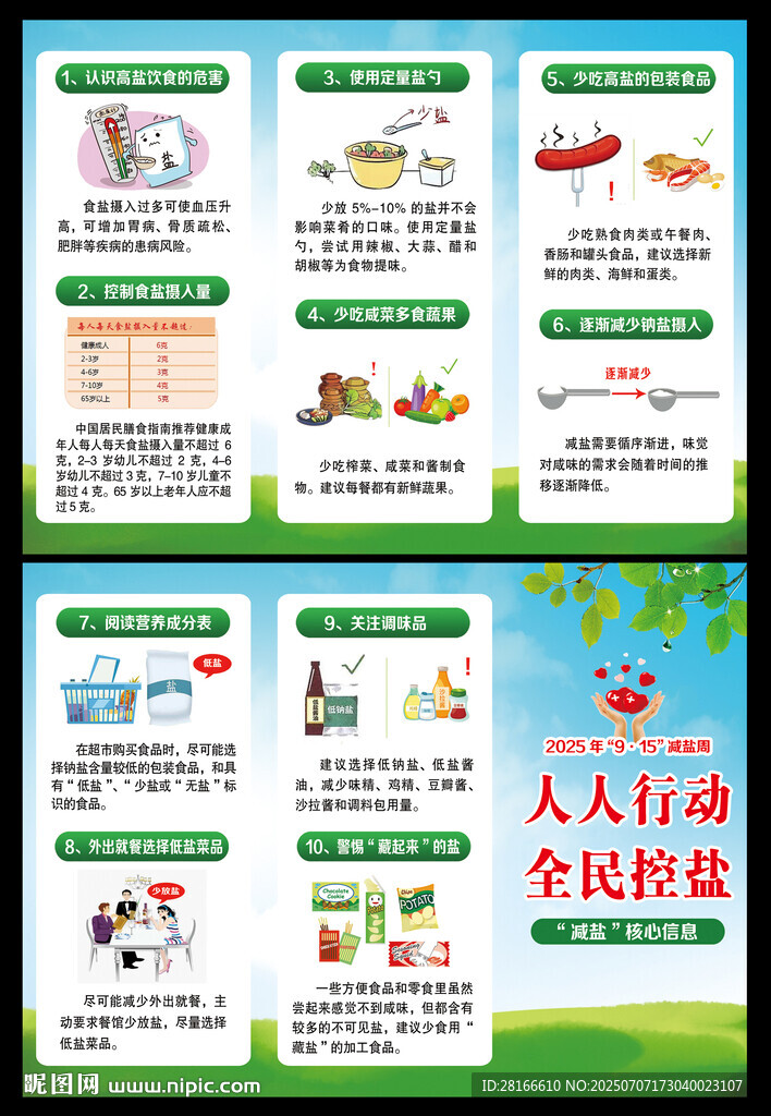 減鹽知識(shí)三折頁