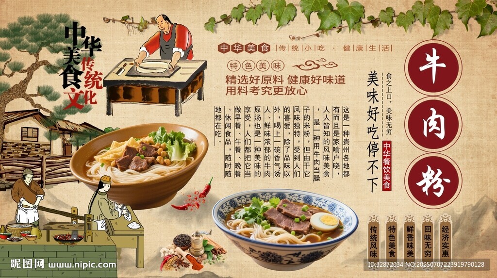 貴州牛肉粉背景墻