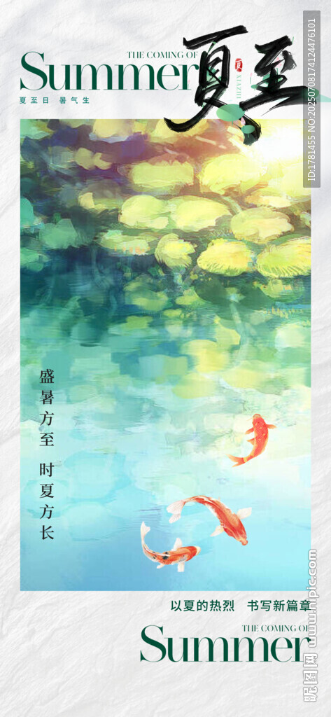夏日池塘錦鯉靈動(dòng)畫面