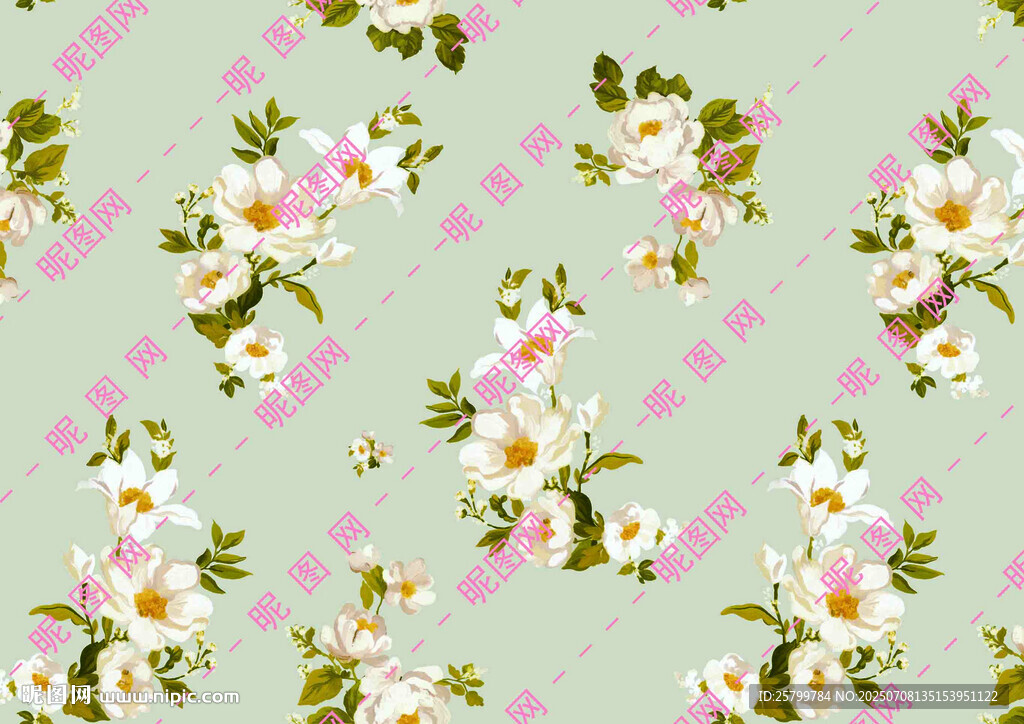 淺綠色底花卉圖案紋理