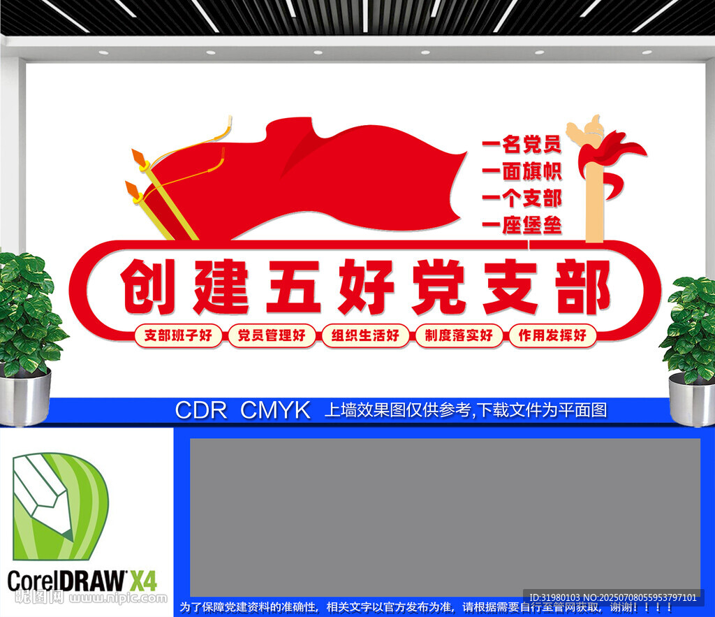 五好黨支部文化墻