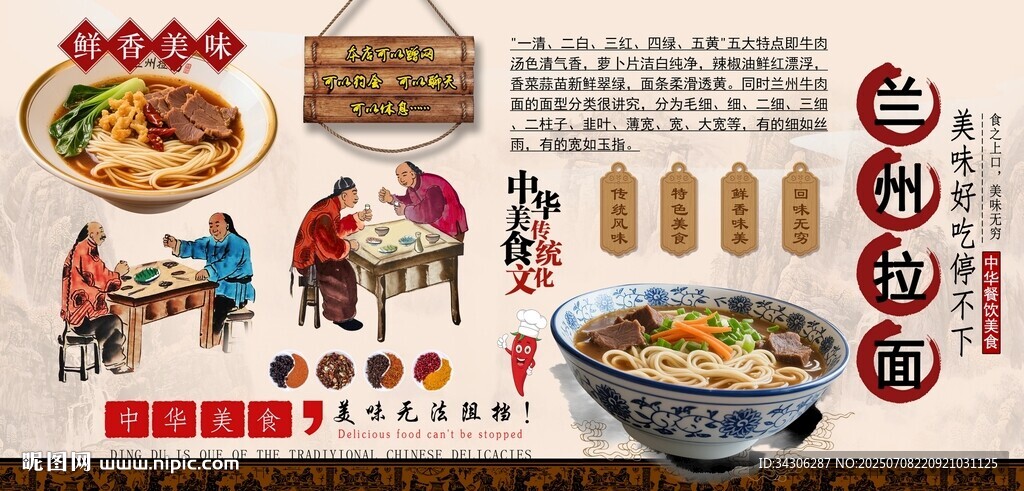 蘭州拉面背景墻
