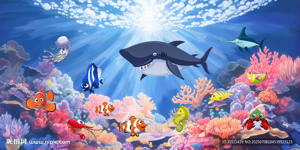 卡通海底生物