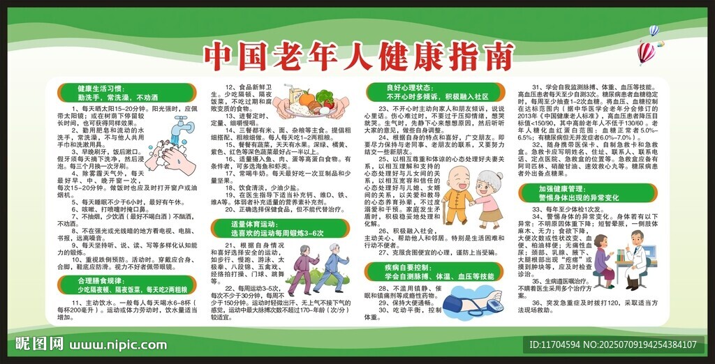 老年人健康指南宣傳欄