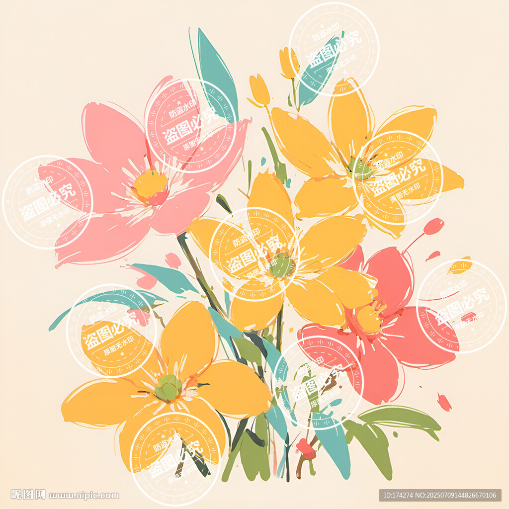 迎春花水彩畫插畫
