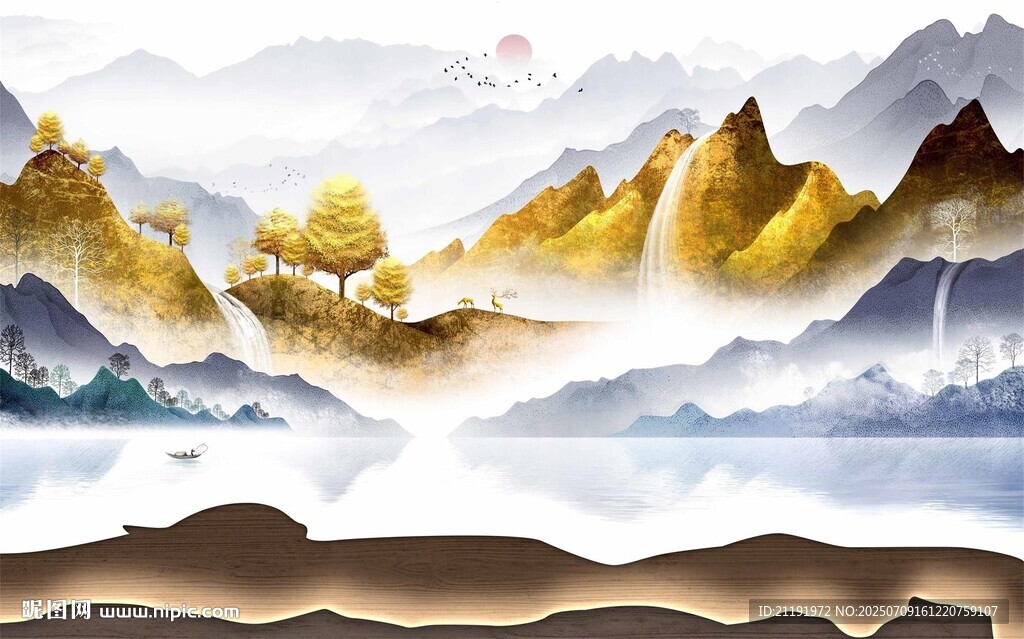 背靠金山背景墻
