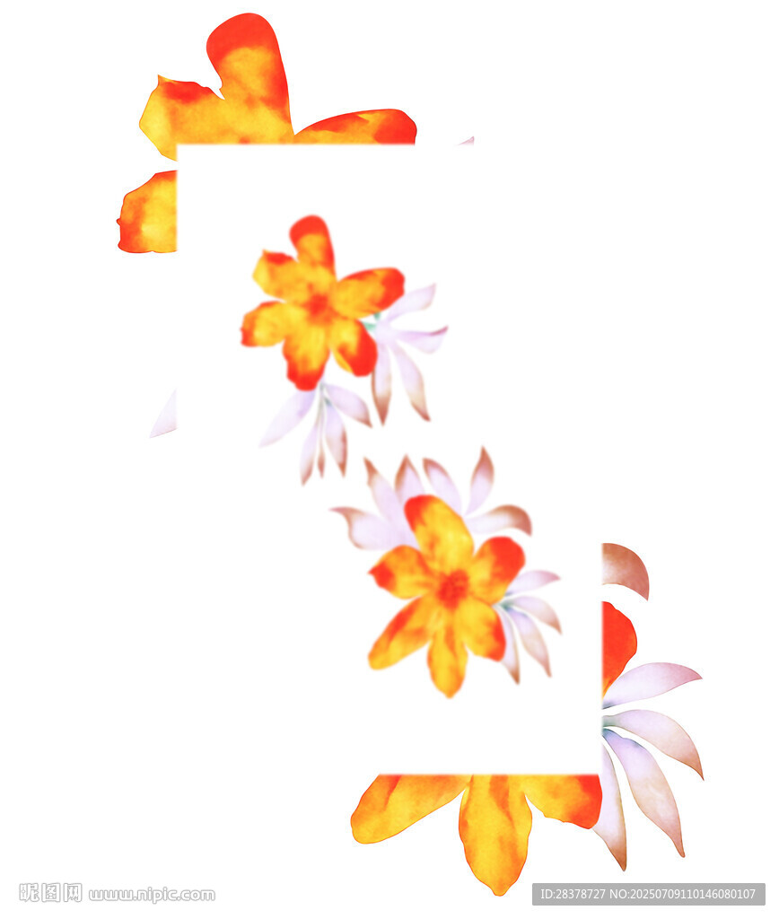 橙色花朵裝飾圖案