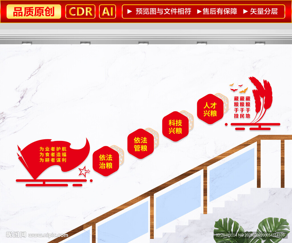 糧食安全戰(zhàn)略樓梯文化墻