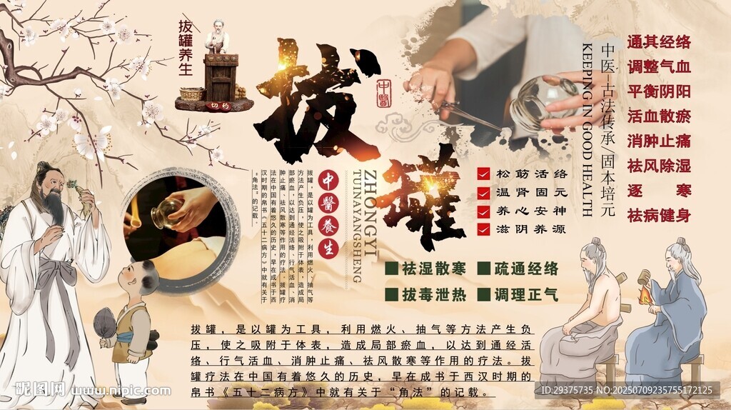 拔罐養(yǎng)生背景墻