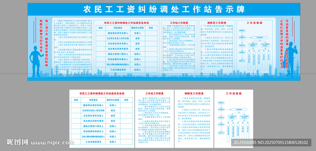 農(nóng)民工工資糾紛調(diào)處工作站告示牌