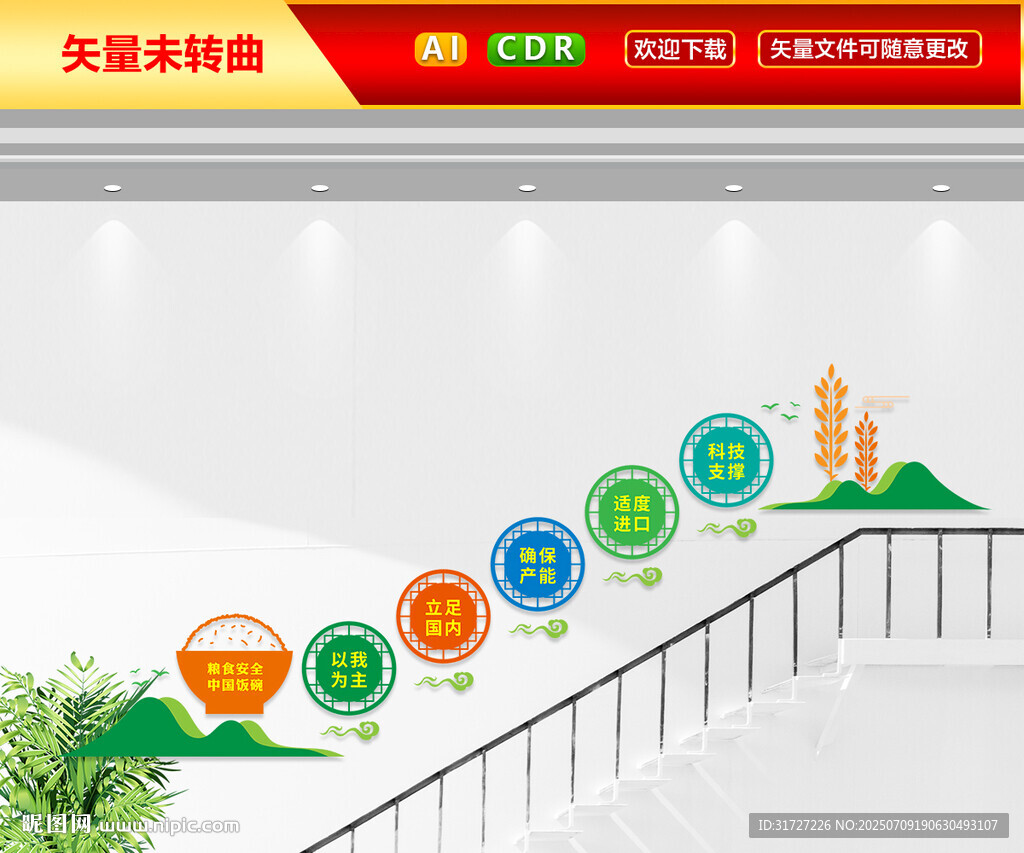 糧食安全樓道文化墻
