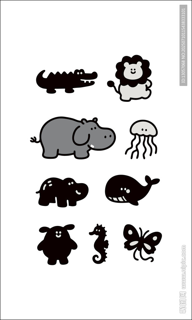 可愛動物卡通圖案集合