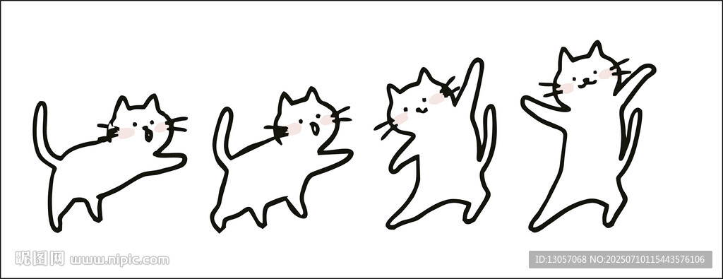 跳躍的貓咪簡筆畫