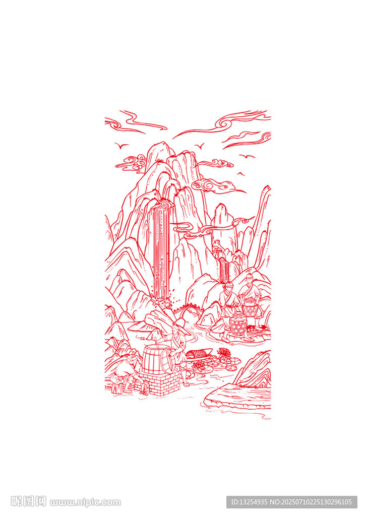 釀酒圖 酒包裝插畫
