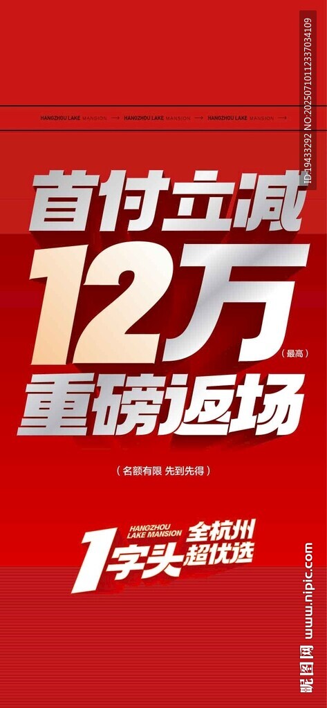 首付立減12萬(wàn)低首付上車海報(bào)
