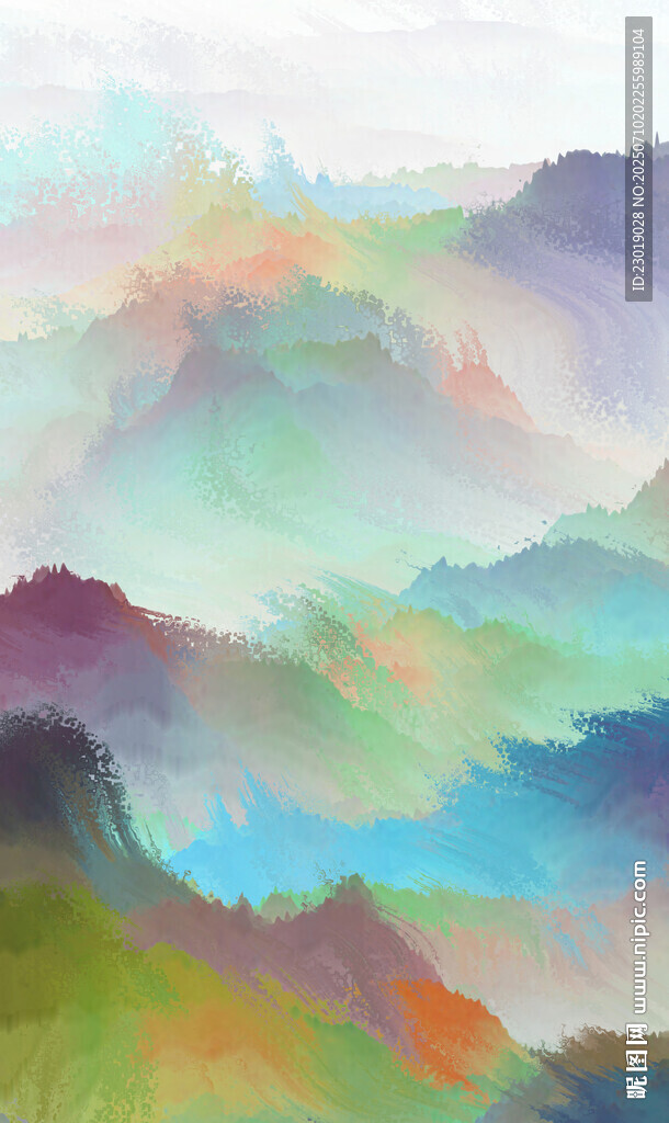 夢(mèng)幻多彩山巒風(fēng)景圖