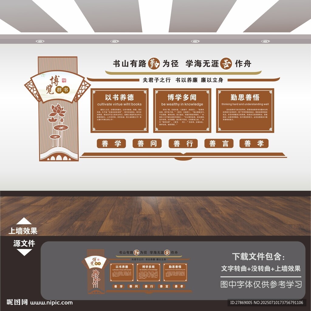 圖書館文化墻標(biāo)語展板